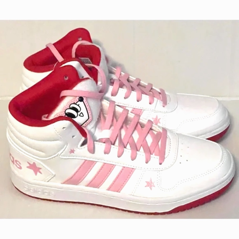Exclusive Woman Adidas Original Neo Hoops 2.0 Mid Basketball Shoes FW8031 Size 7